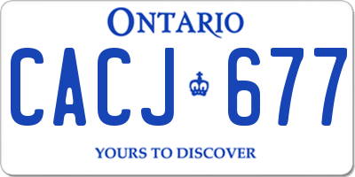 ON license plate CACJ677