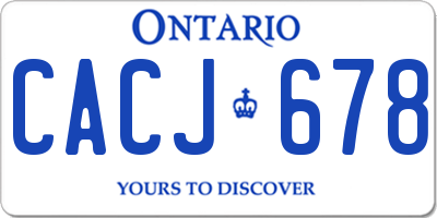 ON license plate CACJ678