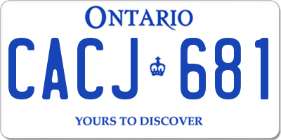 ON license plate CACJ681