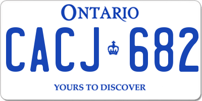 ON license plate CACJ682