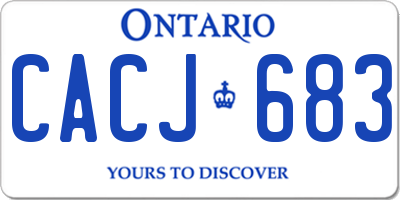 ON license plate CACJ683