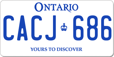 ON license plate CACJ686