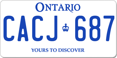 ON license plate CACJ687