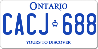 ON license plate CACJ688