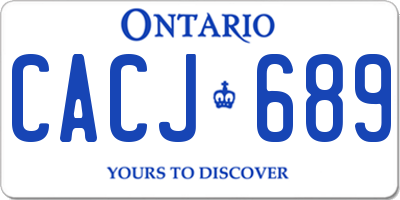 ON license plate CACJ689