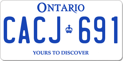 ON license plate CACJ691