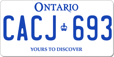 ON license plate CACJ693