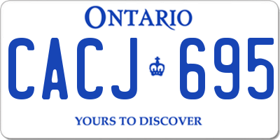 ON license plate CACJ695