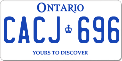 ON license plate CACJ696