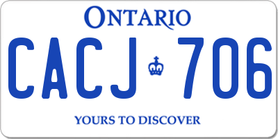 ON license plate CACJ706