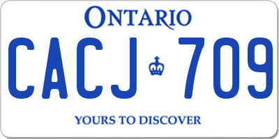 ON license plate CACJ709