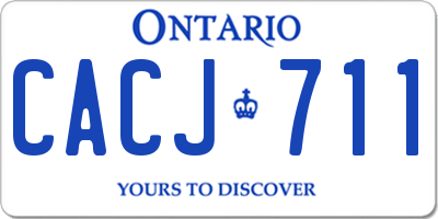 ON license plate CACJ711