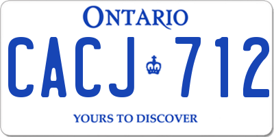 ON license plate CACJ712