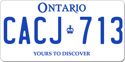 ON license plate CACJ713