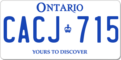 ON license plate CACJ715