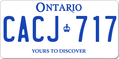 ON license plate CACJ717