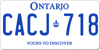 ON license plate CACJ718