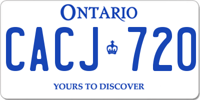 ON license plate CACJ720