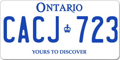 ON license plate CACJ723