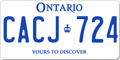 ON license plate CACJ724