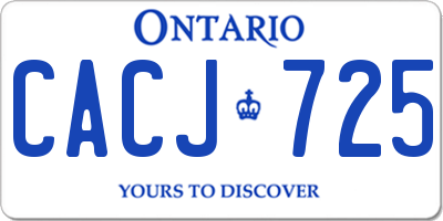 ON license plate CACJ725