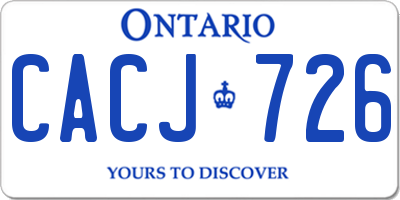 ON license plate CACJ726