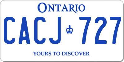 ON license plate CACJ727