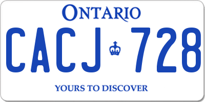 ON license plate CACJ728