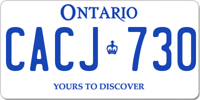 ON license plate CACJ730