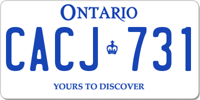 ON license plate CACJ731