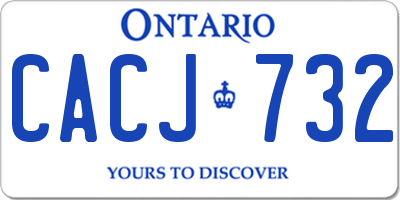 ON license plate CACJ732