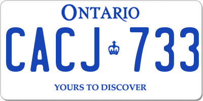 ON license plate CACJ733