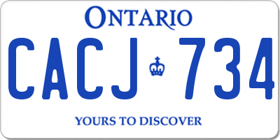 ON license plate CACJ734