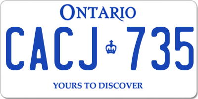 ON license plate CACJ735