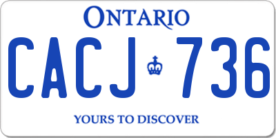 ON license plate CACJ736