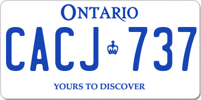 ON license plate CACJ737