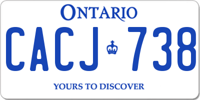 ON license plate CACJ738