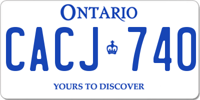 ON license plate CACJ740