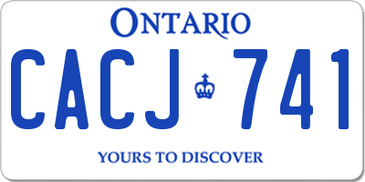 ON license plate CACJ741