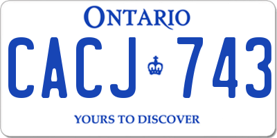 ON license plate CACJ743