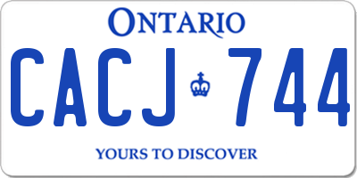 ON license plate CACJ744