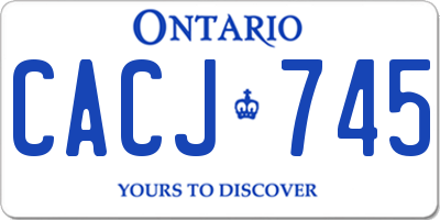 ON license plate CACJ745