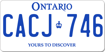 ON license plate CACJ746