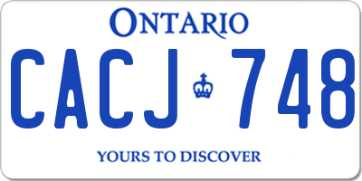 ON license plate CACJ748