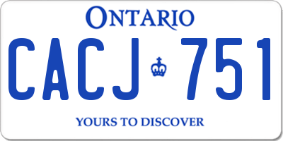 ON license plate CACJ751