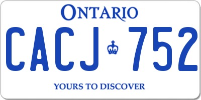 ON license plate CACJ752