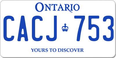 ON license plate CACJ753