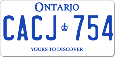 ON license plate CACJ754