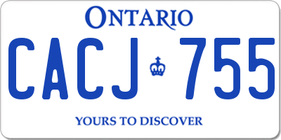 ON license plate CACJ755