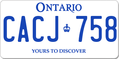 ON license plate CACJ758